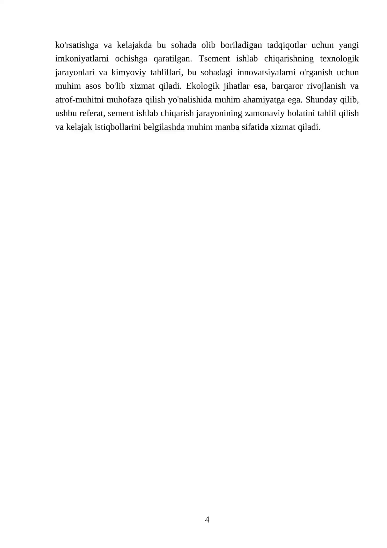 Tsement ishlab chiqarishning kimyoviy texnologiyasi 4