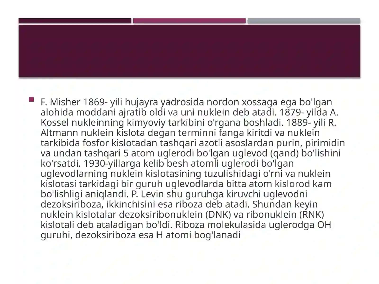 Molekulyarbiologiya.Genlar ekspressiyasi.Dnkstrukturasi, transkripsiya 4