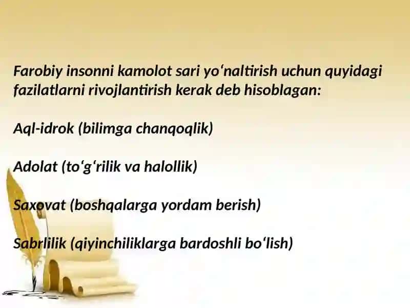 Abu Nasr Farobiyning pedagogik ğoyalari 4