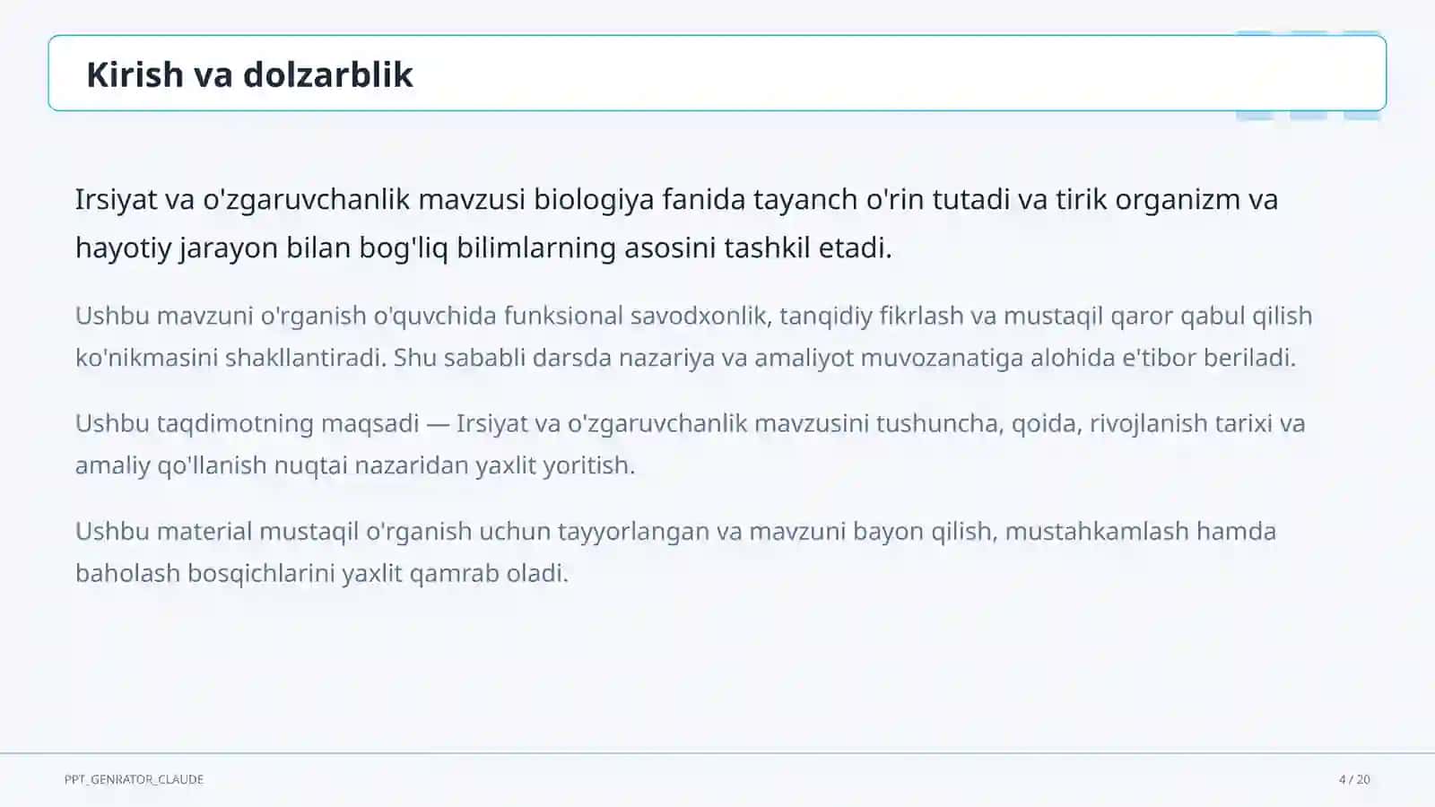 Irsiyat va o'zgaruvchanlik (9-sinf) 4