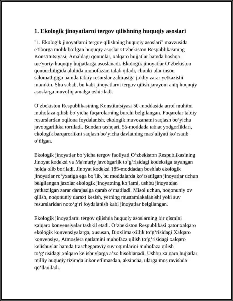 EKOLOGIYA JINOYATLARINI TERGOV QILISH 4