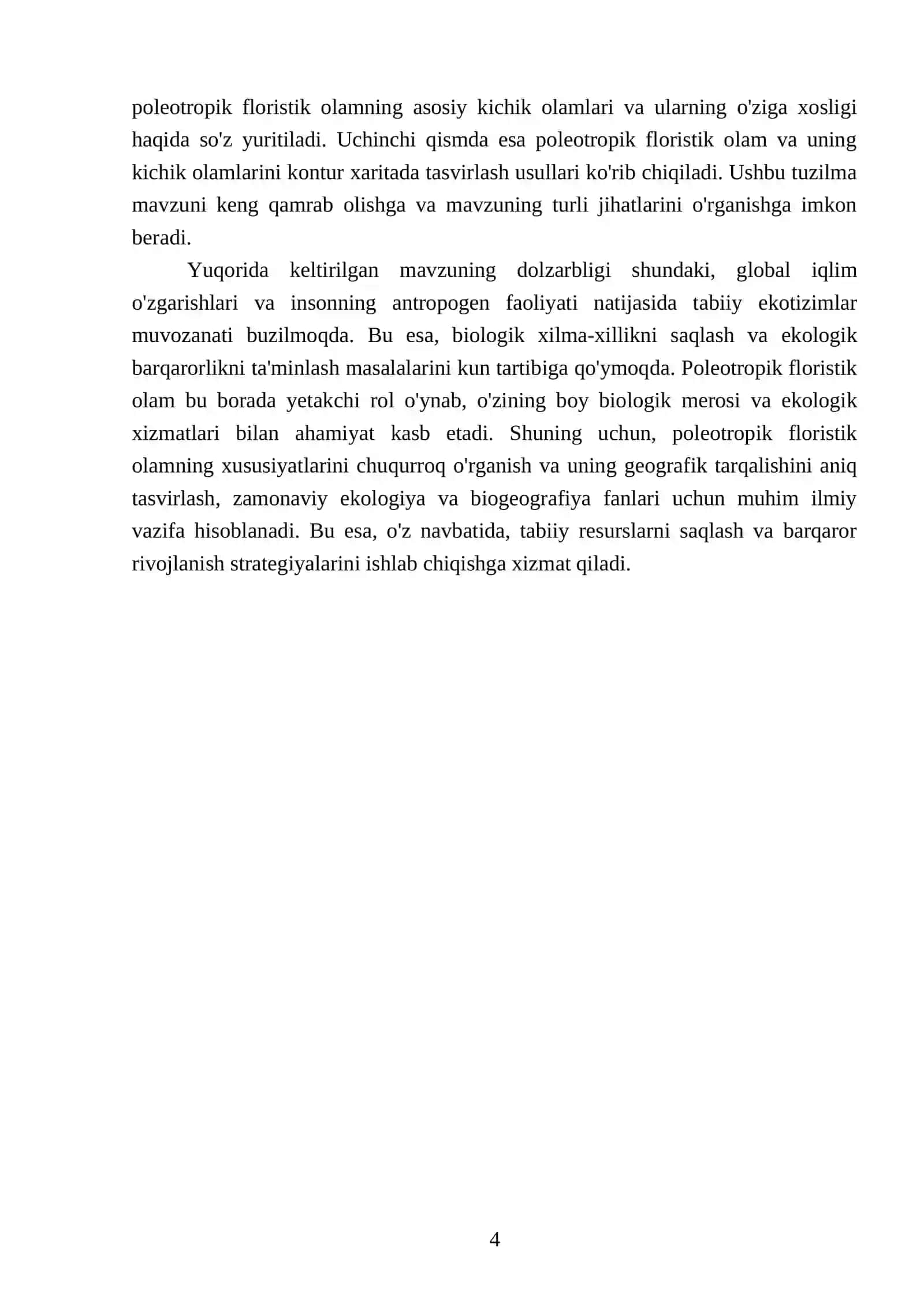 Poleotropik floristik olami va uning kichik olamlarini kontur xaritaga tushirish 4