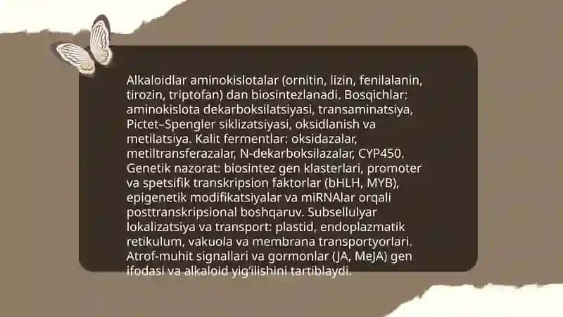 Oʻsimliklarning ikkilamchi metabolizmi 4