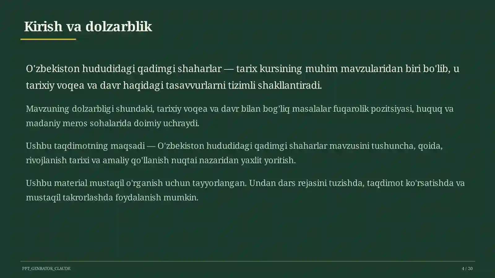 O'zbekiston hududidagi qadimgi shaharlar (5-sinf) 4