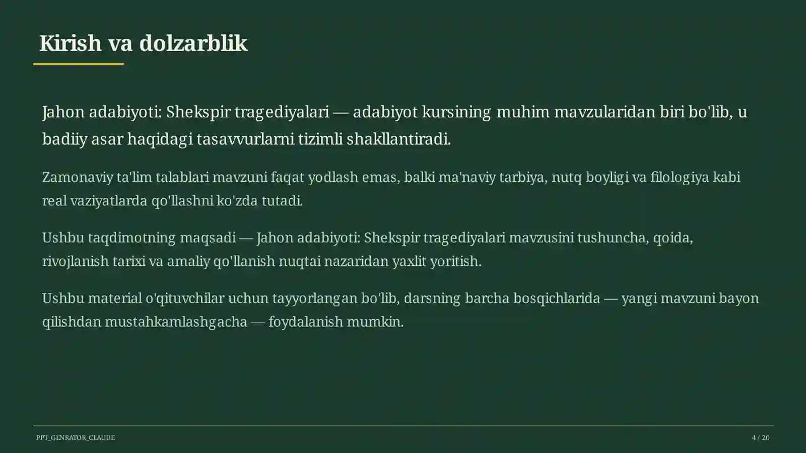 Shekspir tragediyalari (10-sinf) 4