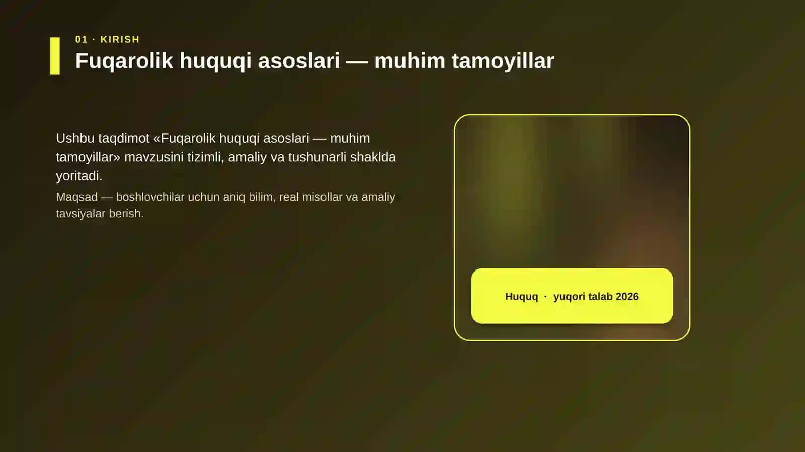 Fuqarolik huquqi asoslari — muhim tamoyillar 4