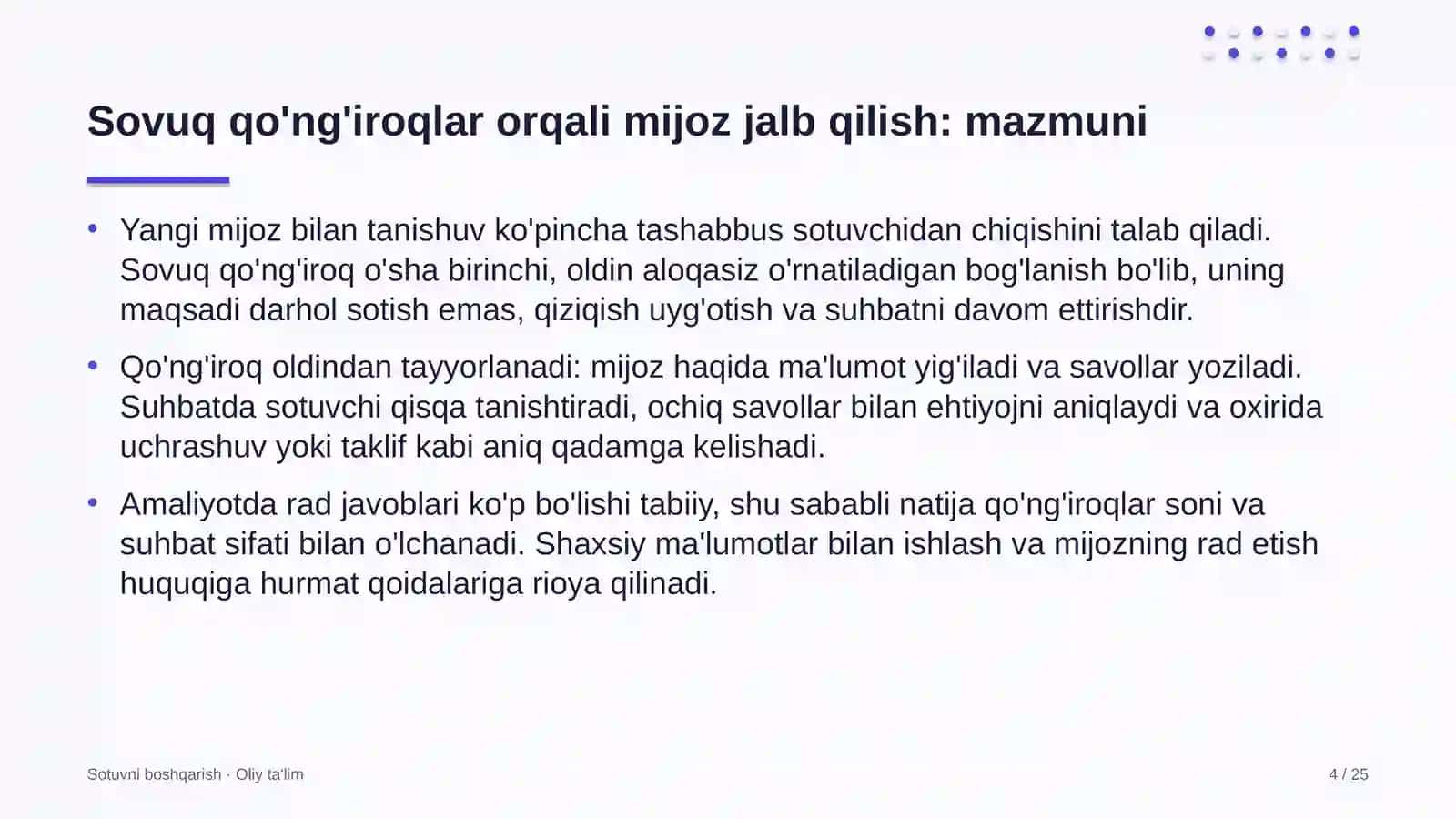 Ko'chma savdoda sovuq qo'ng'iroqlar orqali mijozlarni jalb qilish 4