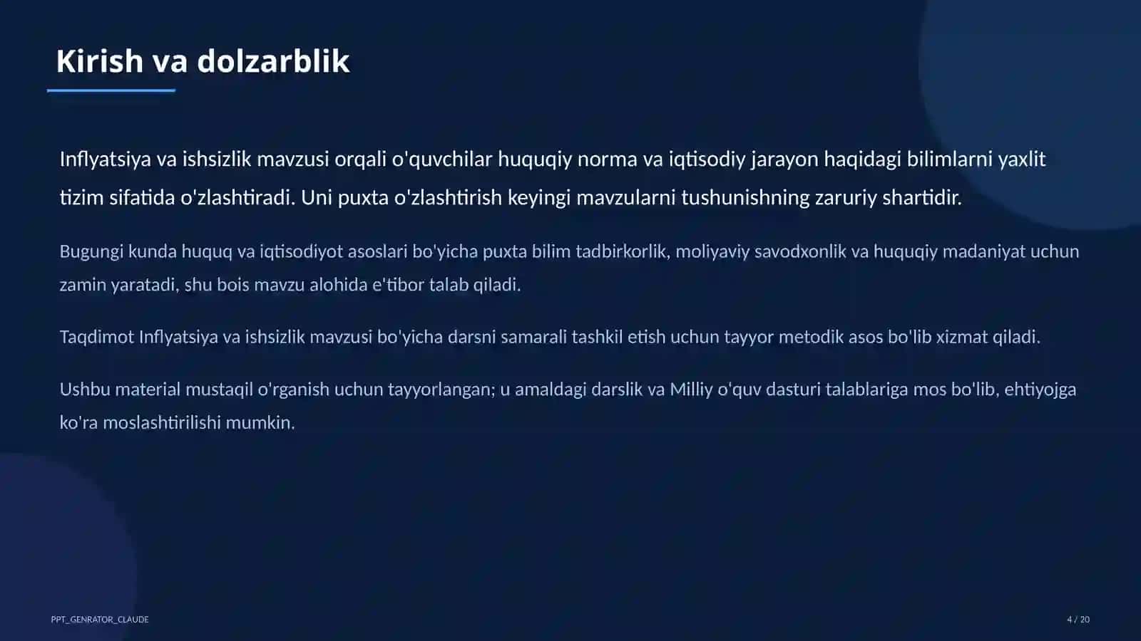 Inflyatsiya va ishsizlik (11-sinf) 4