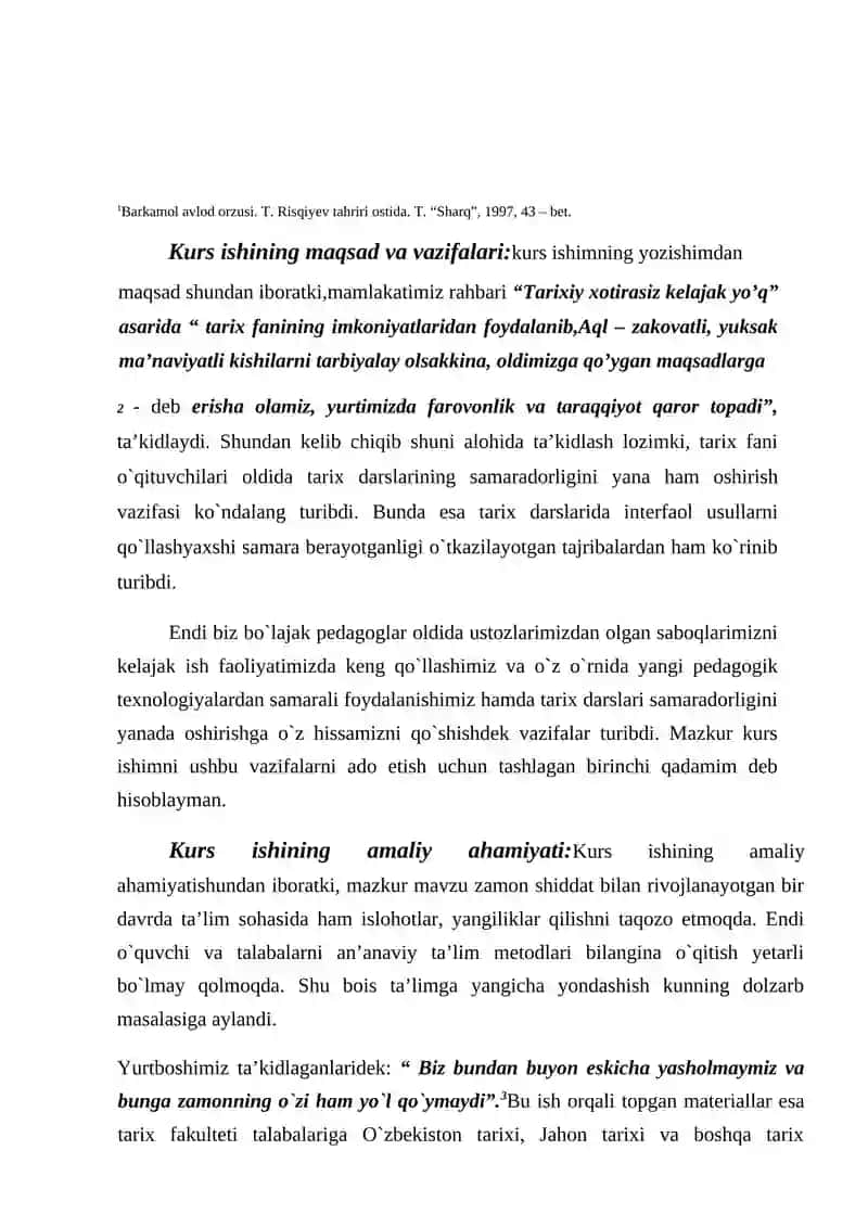 O‘ZBEKISTON TARIXI DARSLARINI TASHKIL ETISHDA INTERFAOL USULLAR. 4