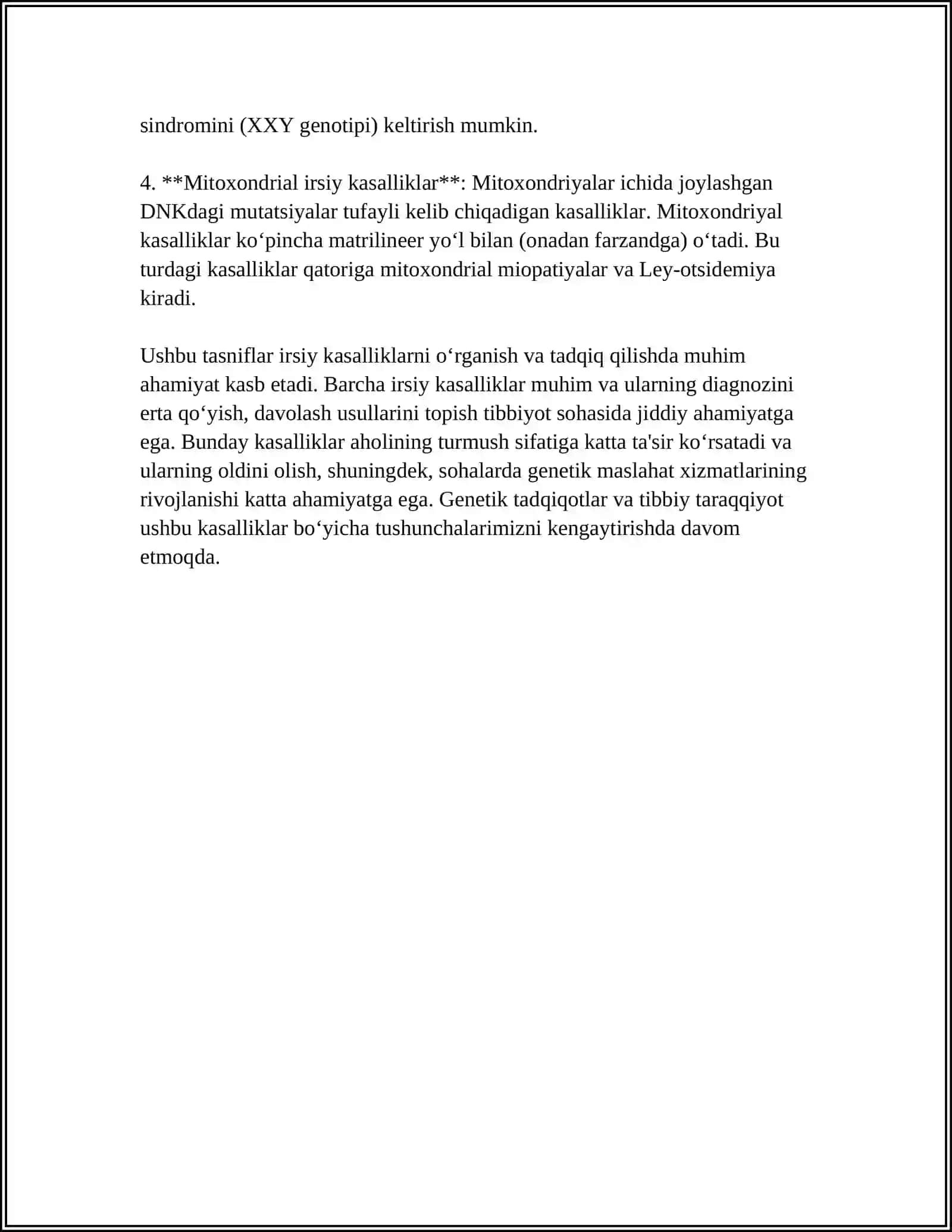 IRSIY KASALLIKLAR XROMOSOMA KASALLIKLAR IRSIY KASALLIKLAR GEN VA IRSIYATGA MOYIL KASALLIKLAR NIKOH TURLARI TIBBIY GENETIK MASLAHAT 4
