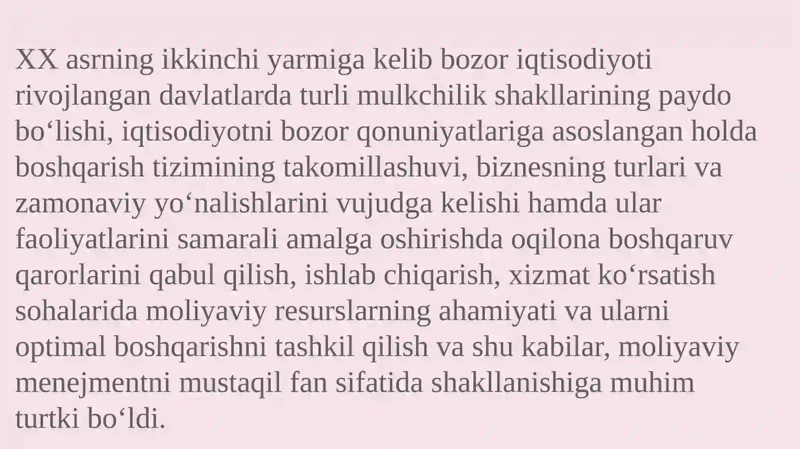 “Moliyaviy menejment” fanining predmeti, obyekti, maqsad va vazifalari 4