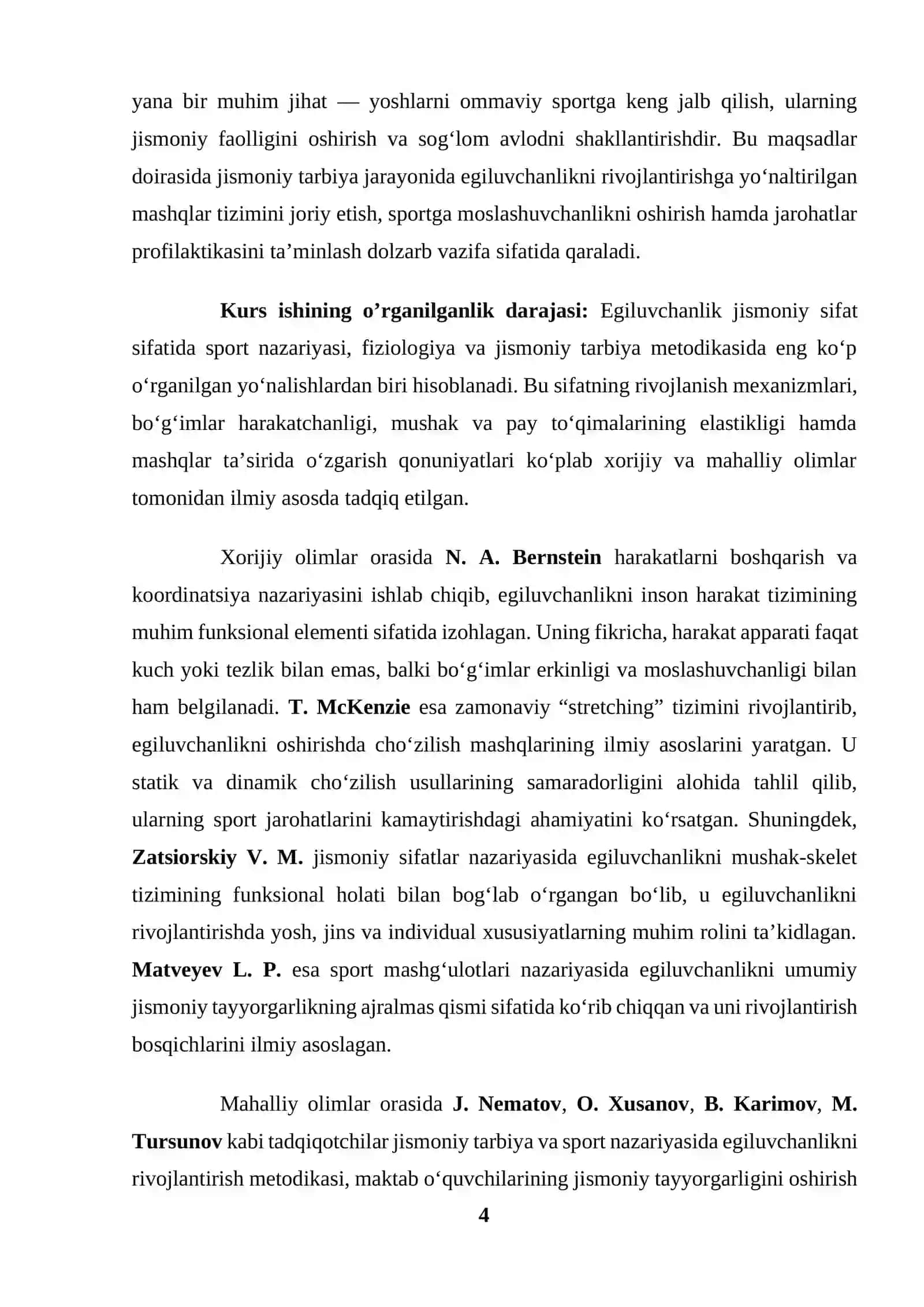 Jismoniy sifatlar. egiluvchanlik sifati va uni rivojlantirish metodikasi 4
