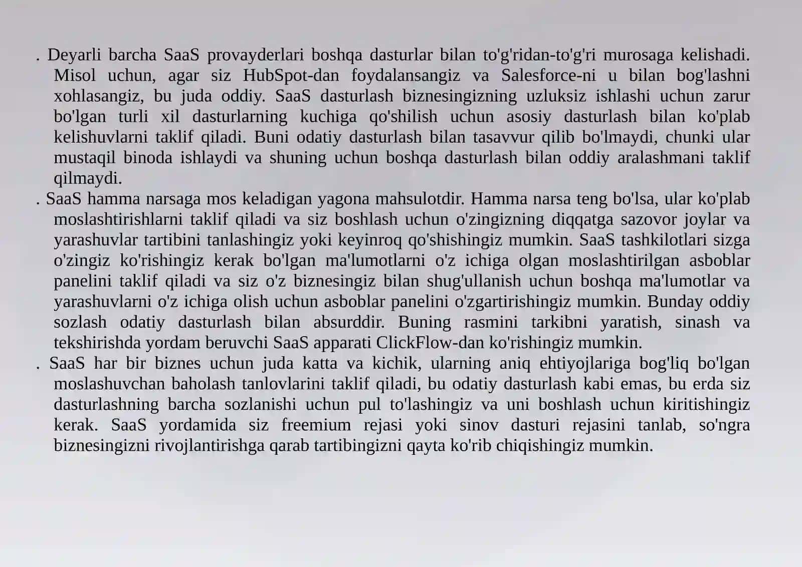 Software as a Service (SaaS) - hizmat sifati da sturiy ta’minotdan foydalanish 4