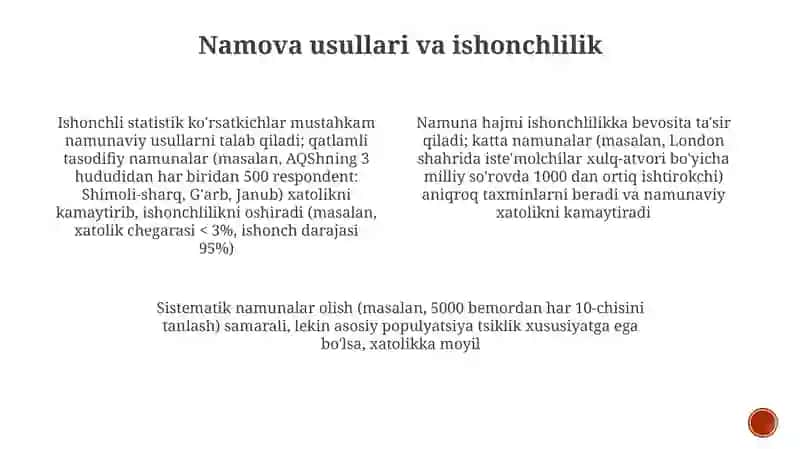 Statistikada Ishonchlilik Ta'rifi 4