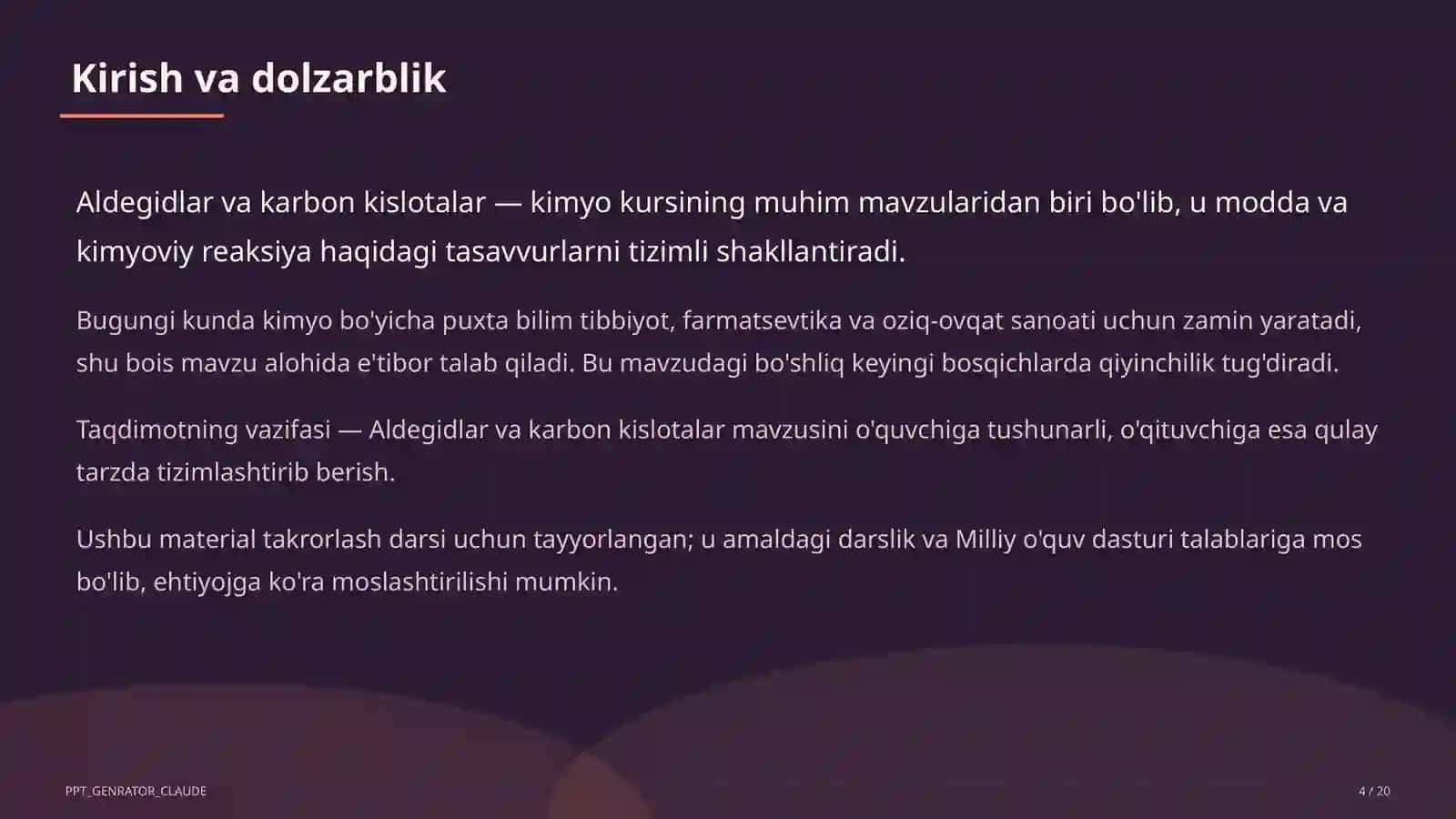 Aldegidlar va karbon kislotalar (10-sinf) 4