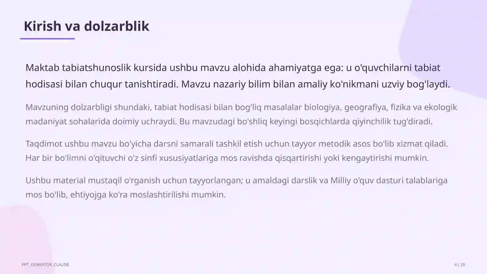 O'zbekistonning tabiiy zonalari: cho'l, tog', vodiy (4-sinf) 4
