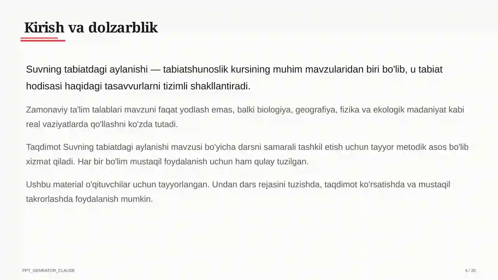 Suvning tabiatdagi aylanishi (2-sinf) 4