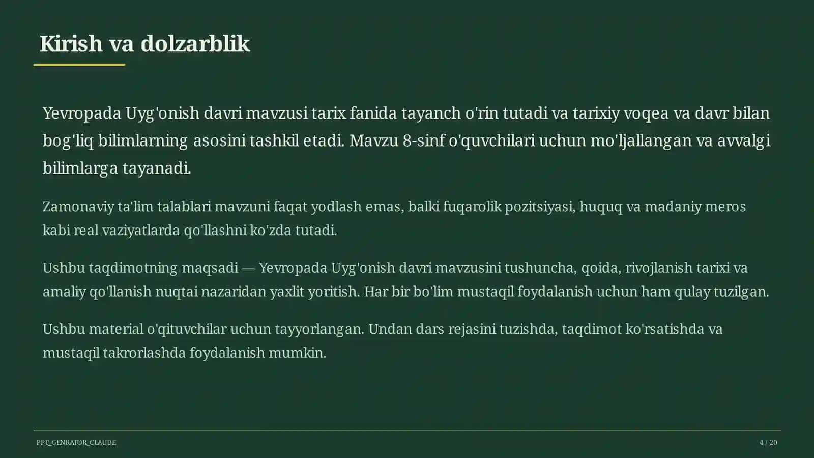 Yevropada Uyg'onish davri (8-sinf) 4