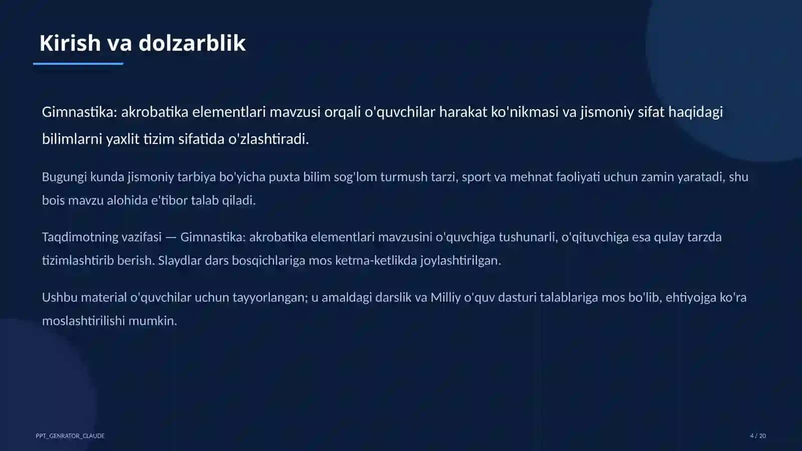 Gimnastika: akrobatika elementlari (3-sinf) 4