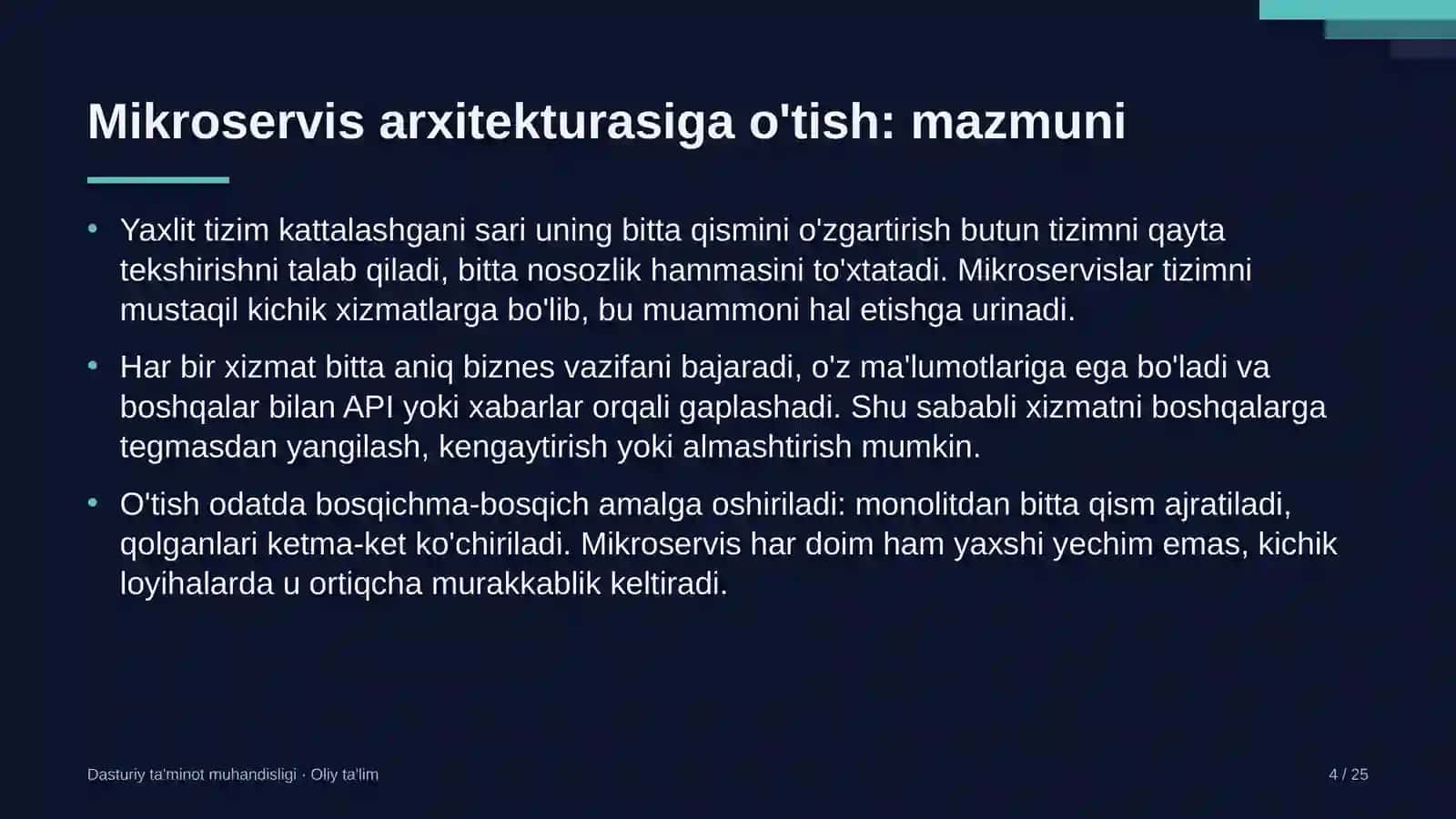 dorixonalarda mikroservis arxitekturasiga o'tish 3055 4