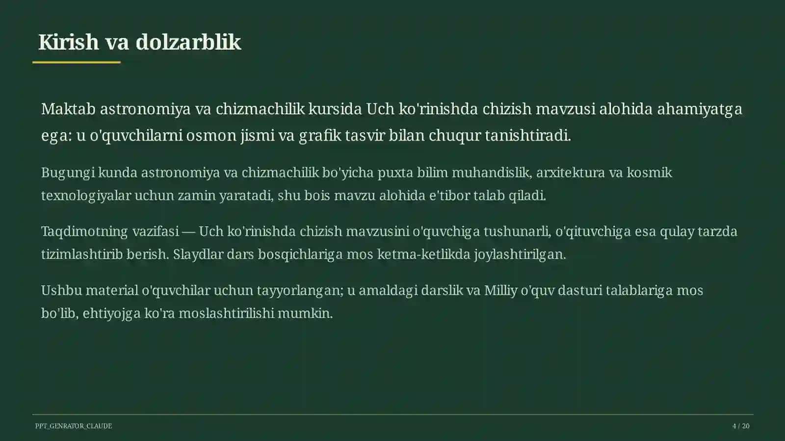 Uch ko'rinishda chizish (8-sinf) 4