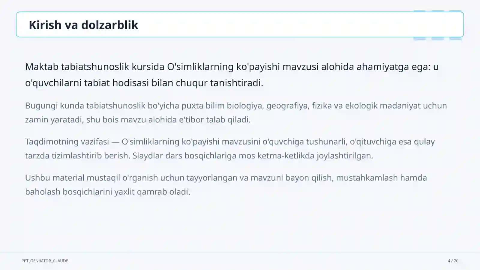 O'simliklarning ko'payishi (3-sinf) 4