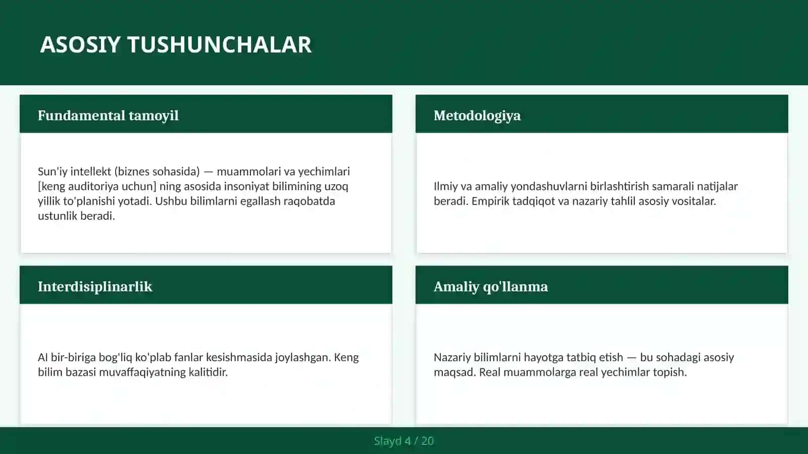 SUN'IY INTELLEKT (BIZNES SOHASIDA) — MUAMMOLARI VA YECHIMLARI [KENG AUDITORIYA UCHUN] 4