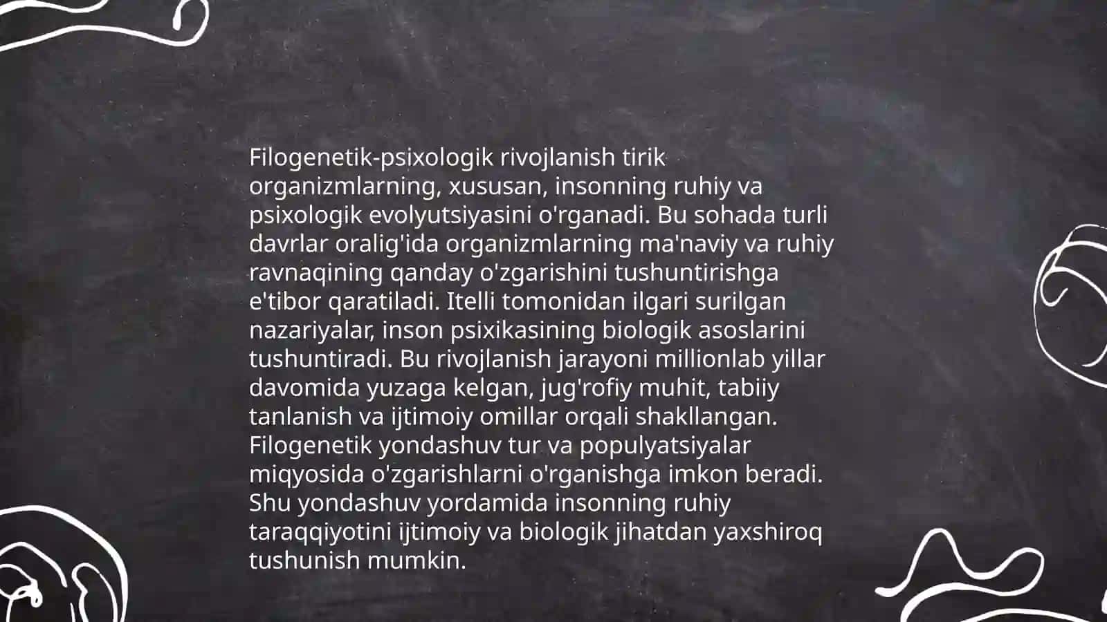 Pisixalogyaning filigenetik rivojlanishi 4