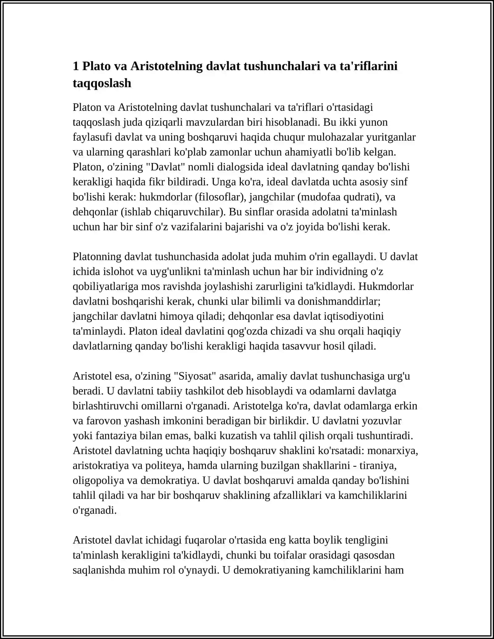 DAVLATNING PAYDO BOʻLISHIGA OID SHARQ VA GʻARB MUTAFAKKIRLARI TA'RIFLARINI TASNIFLASH VA ULAR BOʻYICHA PREZENTATSIYA TAYYORLASH 4