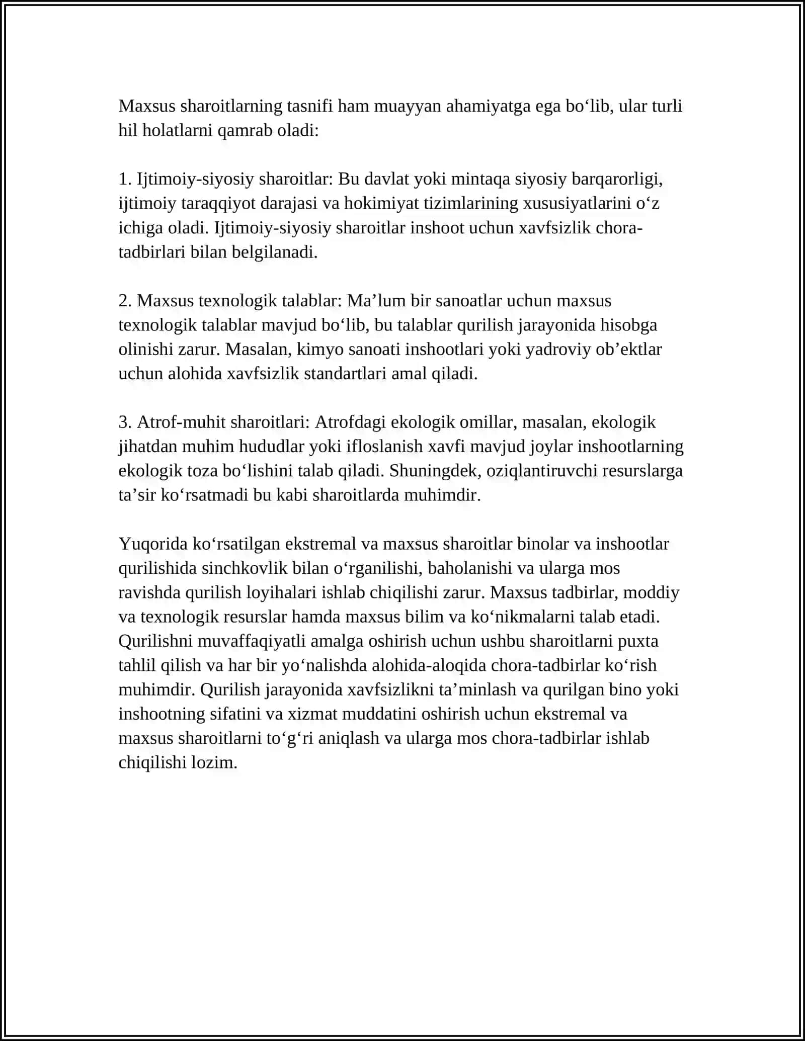EKSTRIMAL VAMAXSUS SHAROITLARDA BINO VA INSHOOTLAR QURULISHINING UZIGA XOSLIGI 4