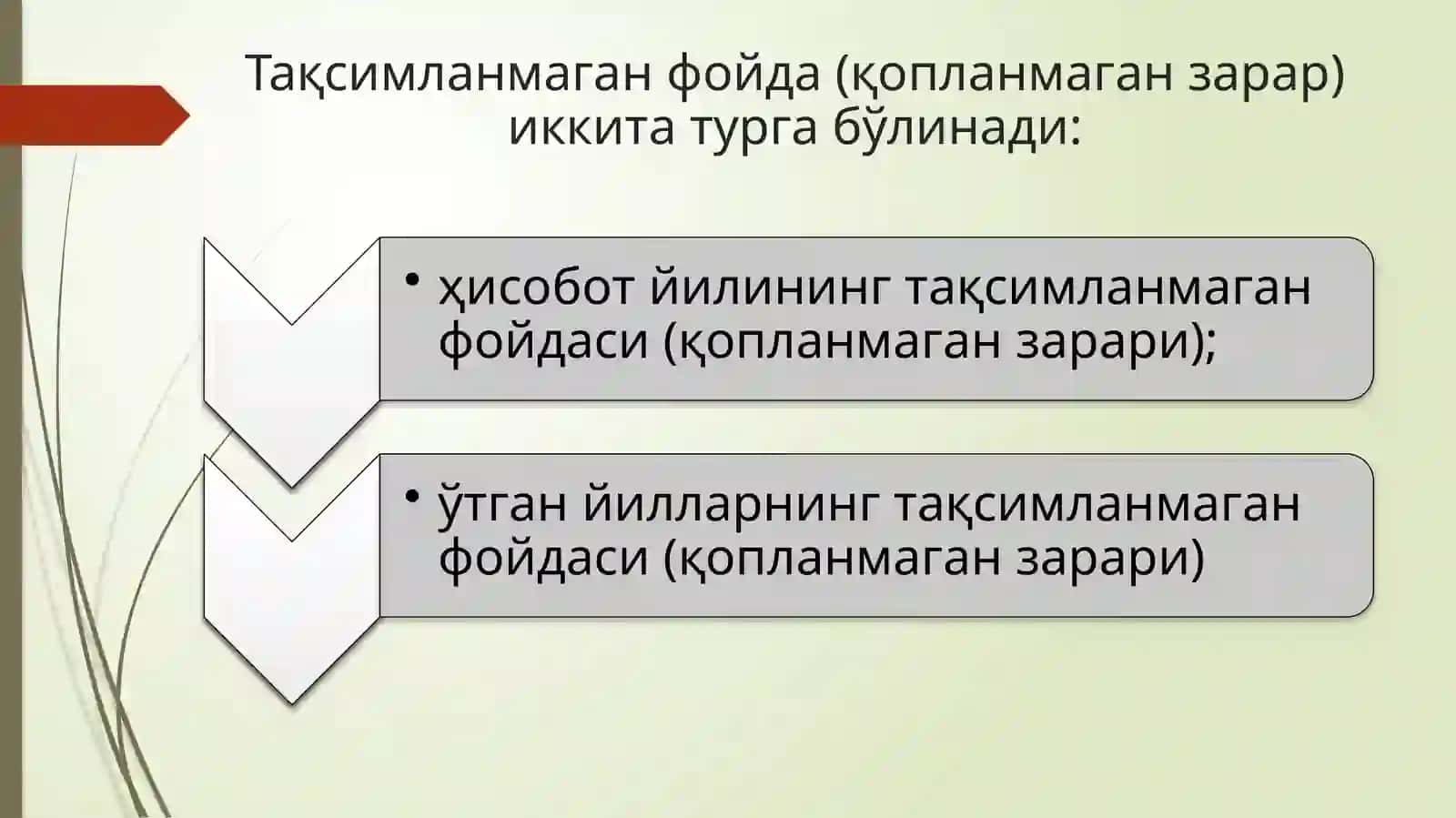 Тақсимланмаган фойда (зарар) ва мақсадли тушумларнинг ҳисоби 4