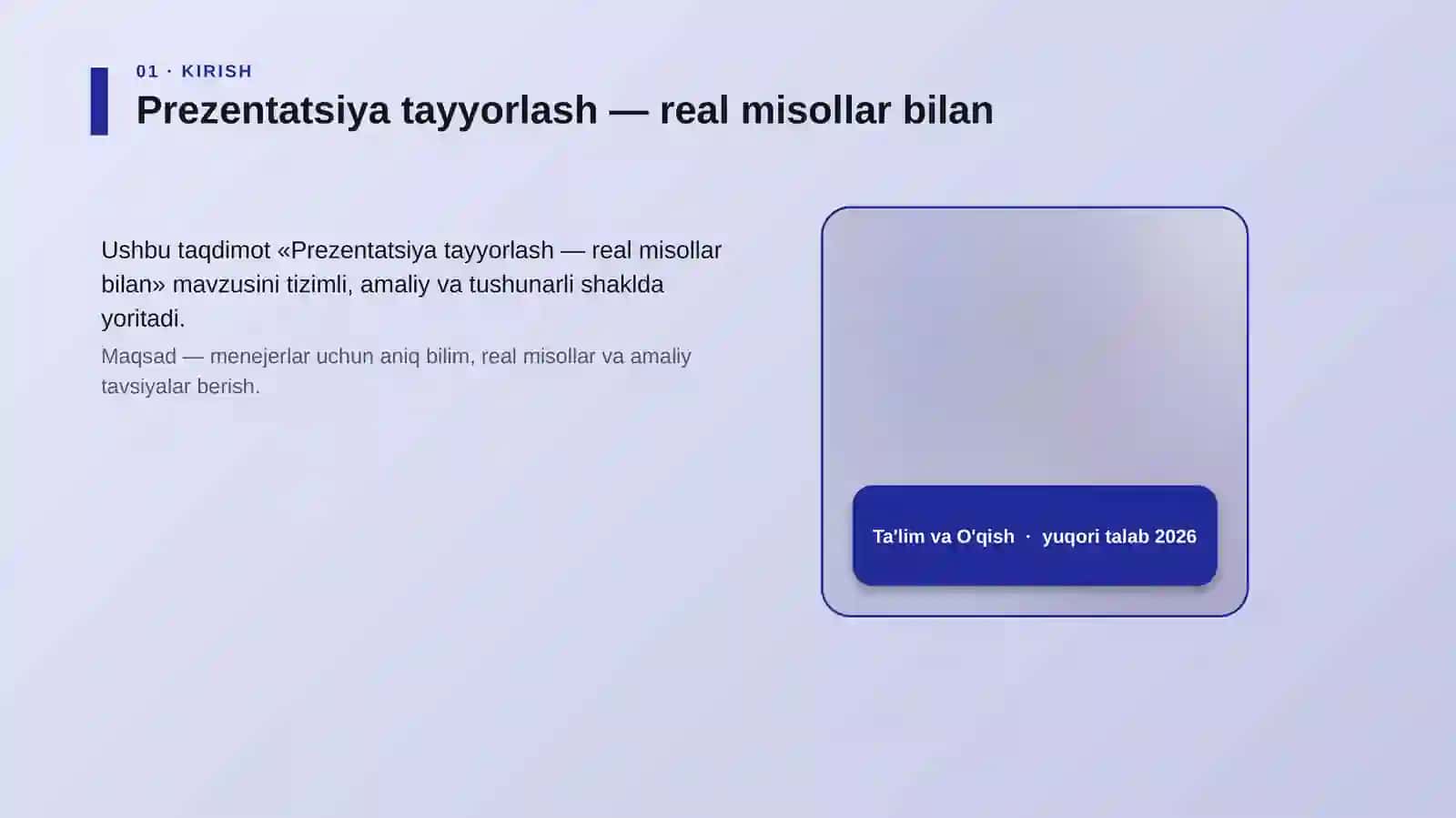 Prezentatsiya tayyorlash — real misollar bilan 4