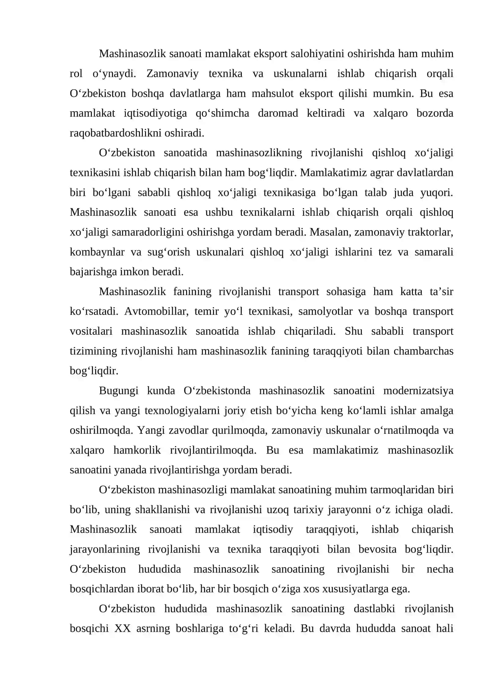FANNING O‘ZBEKISTON MASHINASOZLIGIDA TUTGAN O‘RNI VA RIVOJLANISH TARIXI 4