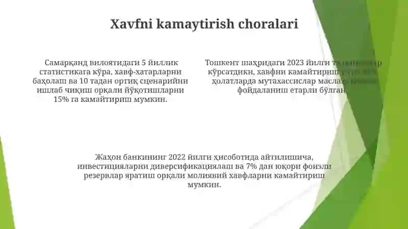 Xatarlarni Kamaytirish Bo'yicha Amaliy Tadbirlar 4
