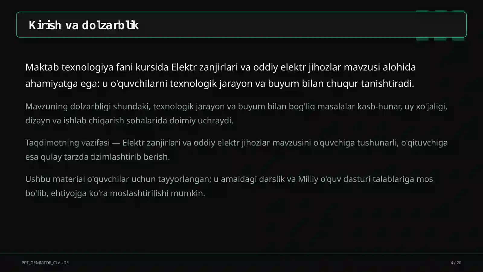 Elektr zanjirlari va oddiy elektr jihozlar (7-sinf) 4
