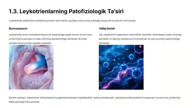 Leykotrien Retseptorlariga Ta’sir Etuvchi Dori Vositalari: Farmakologiya va Klinik Qo‘llanishi 4