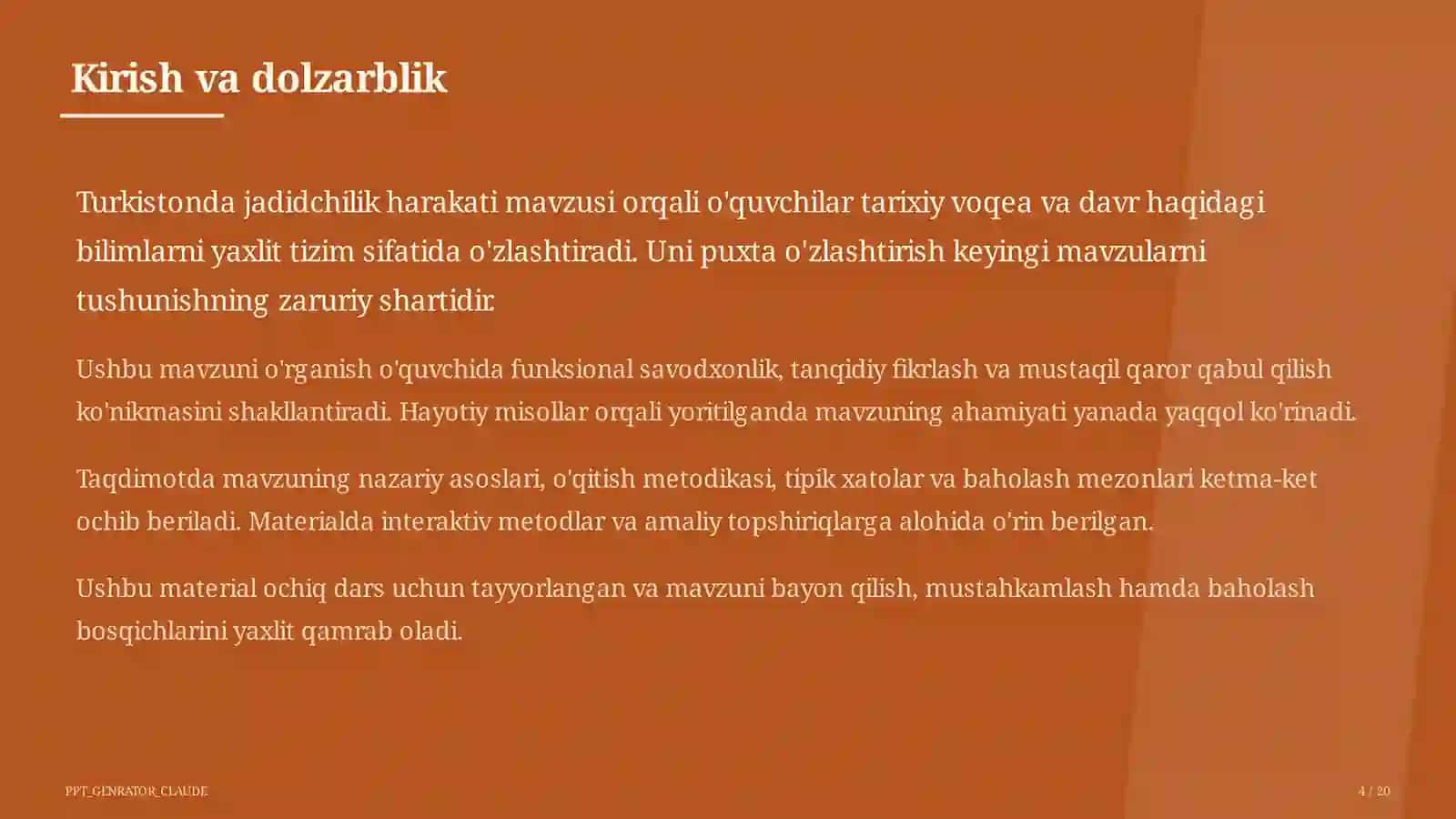 Turkistonda jadidchilik harakati (9-sinf) 4