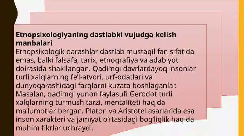Etnopsixologiyaga oid dastlabki bilimlarni vujudga kelish 4