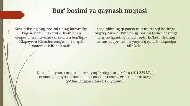 Suyuqlik va Gaz Muvozanati 4