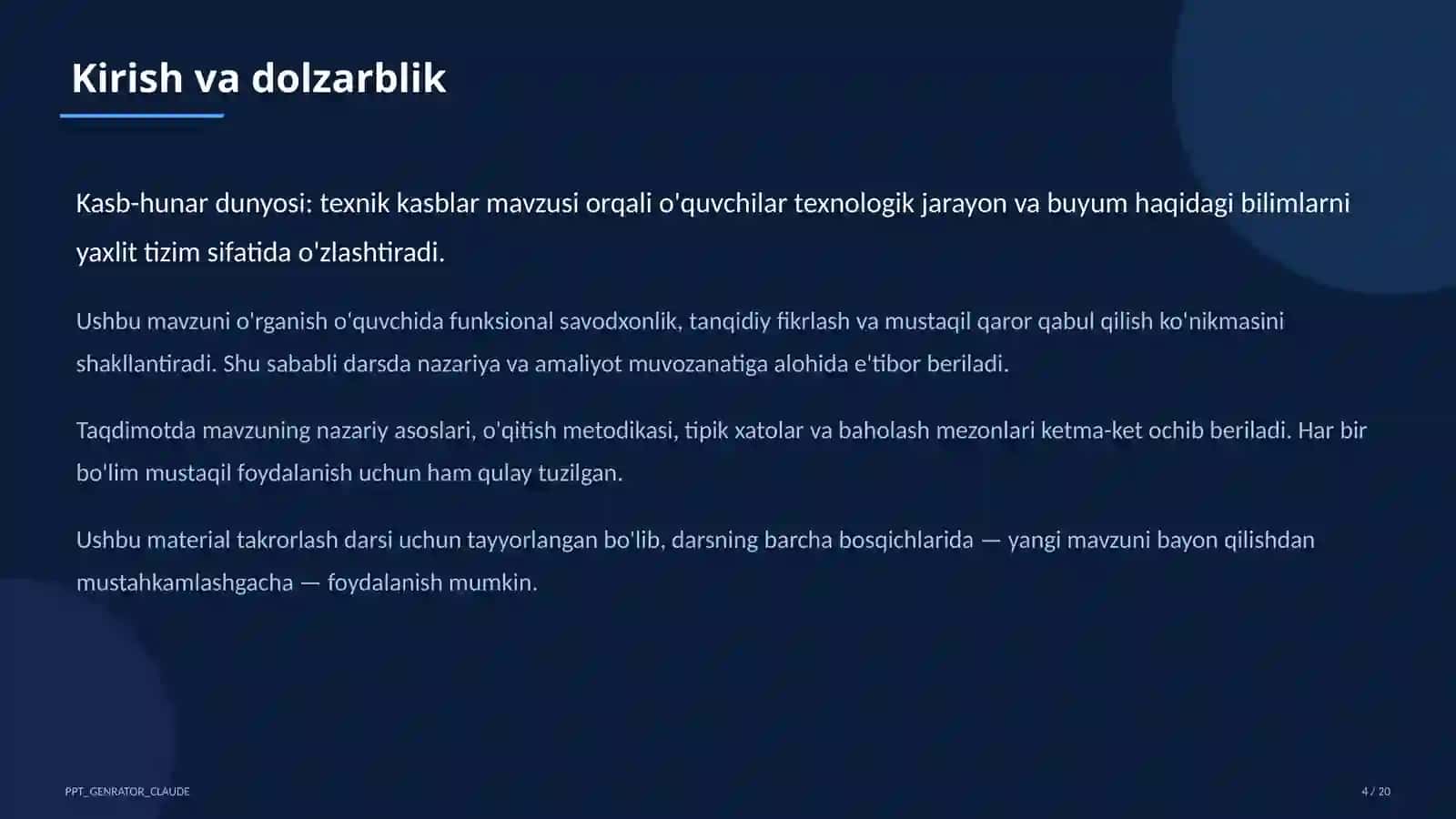 Kasb-hunar dunyosi: texnik kasblar (9-sinf) 4