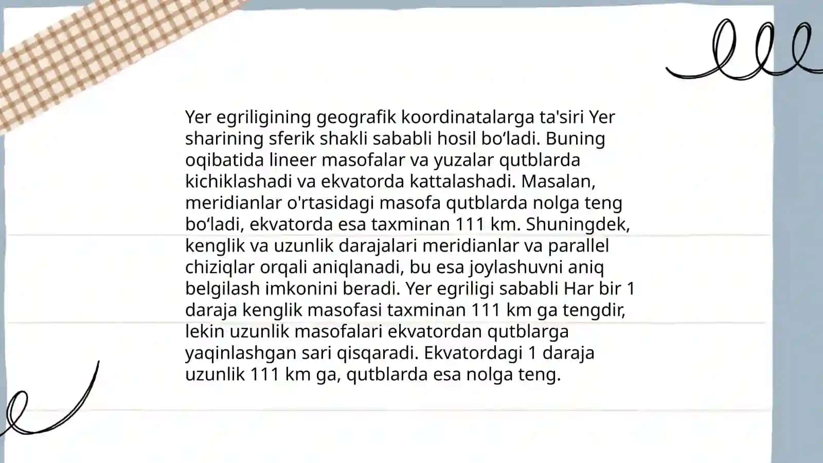 Yer egriligining aniqlanish usullari 4