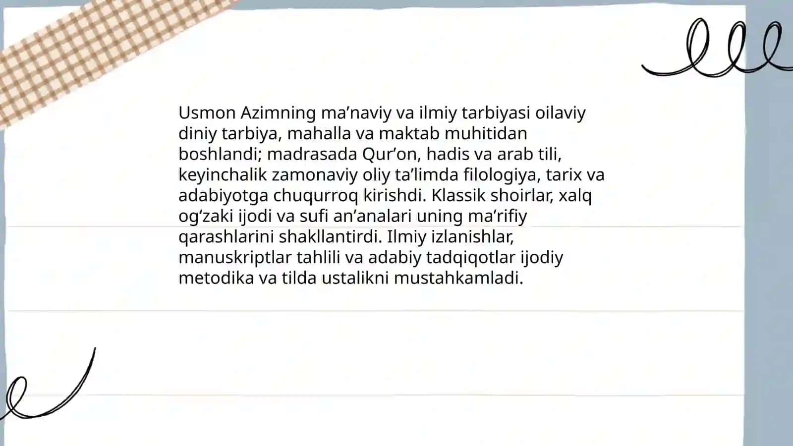 Usmon Azim hayoti va ijodi va “Baxshiyona “ turkum she’rlari 4