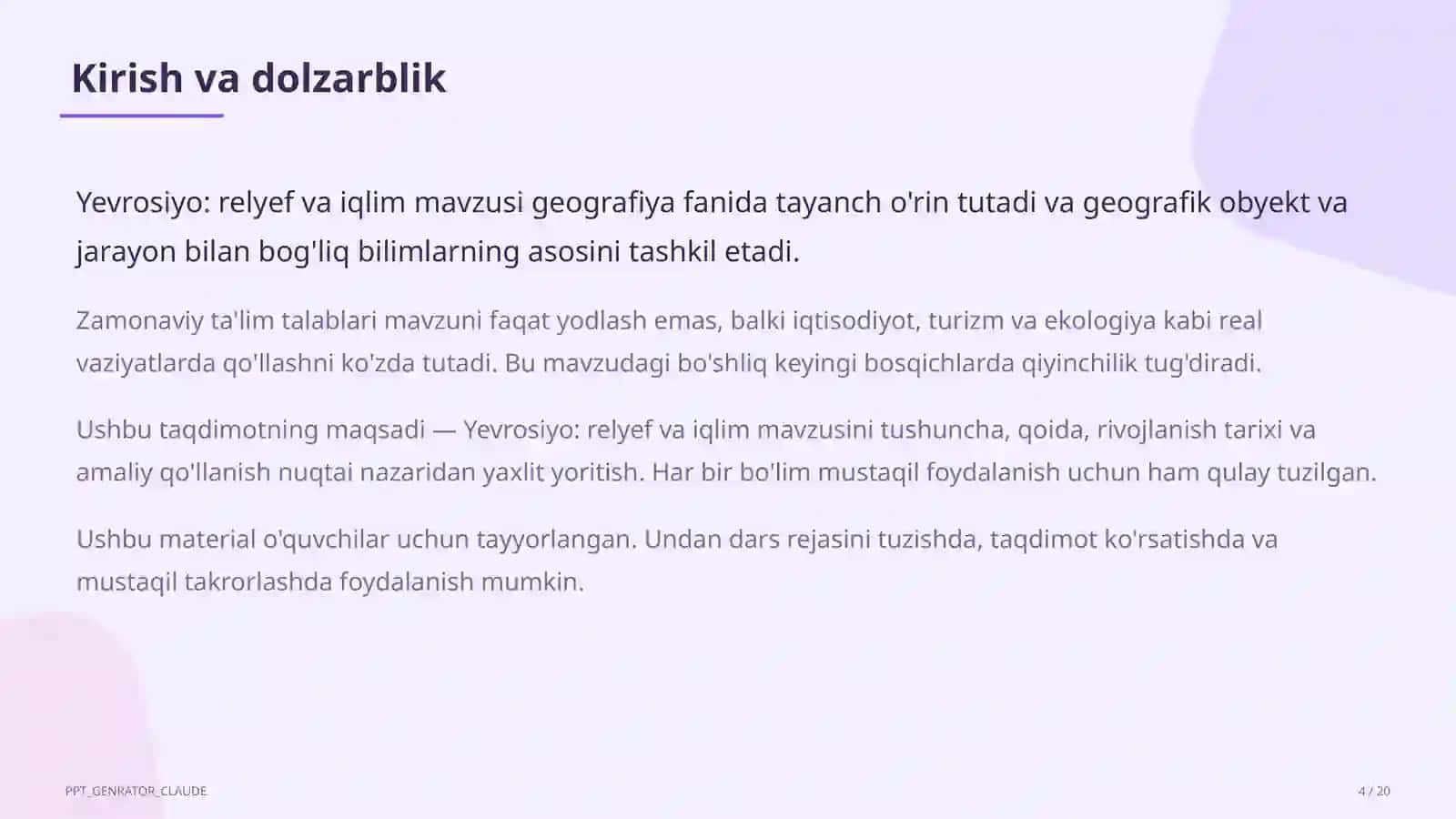 Yevrosiyo: relyef va iqlim (7-sinf) 4