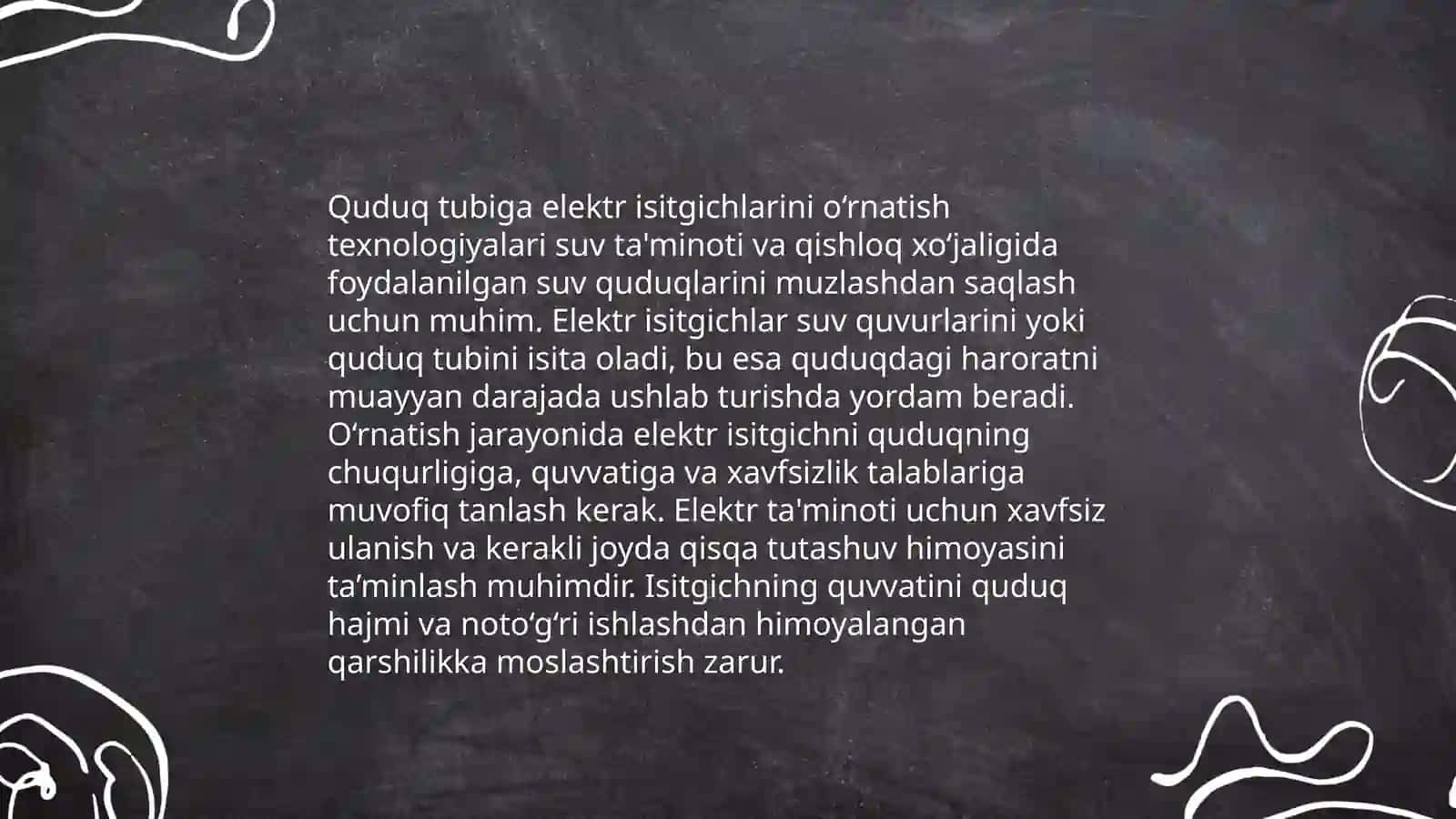 Quduq tubiga elektr isitgich yordamida ishlov berishni hisoblash 4
