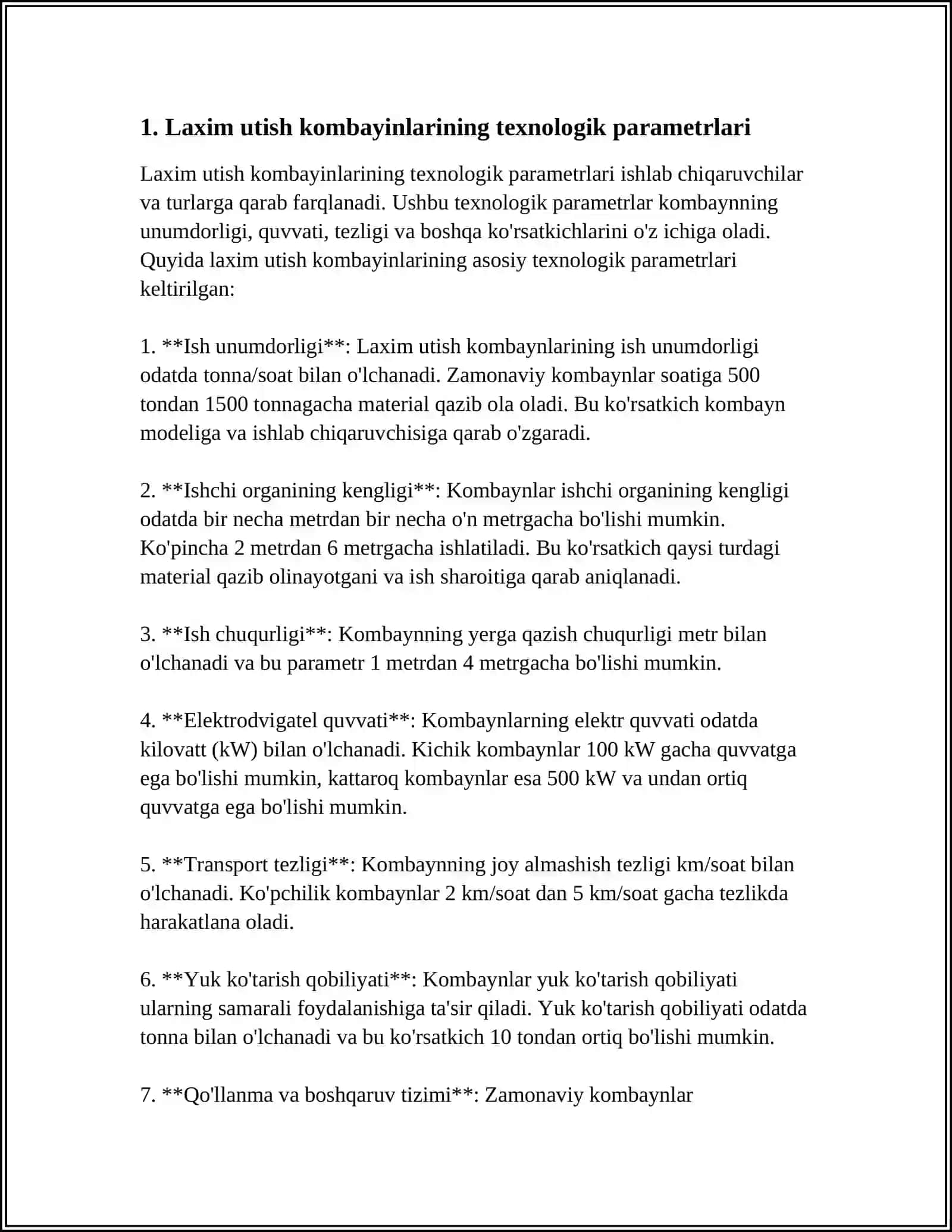 LAXIM UTISH KOMBAYINLARINING UNUMDORLIGINI HISOBLASH 4