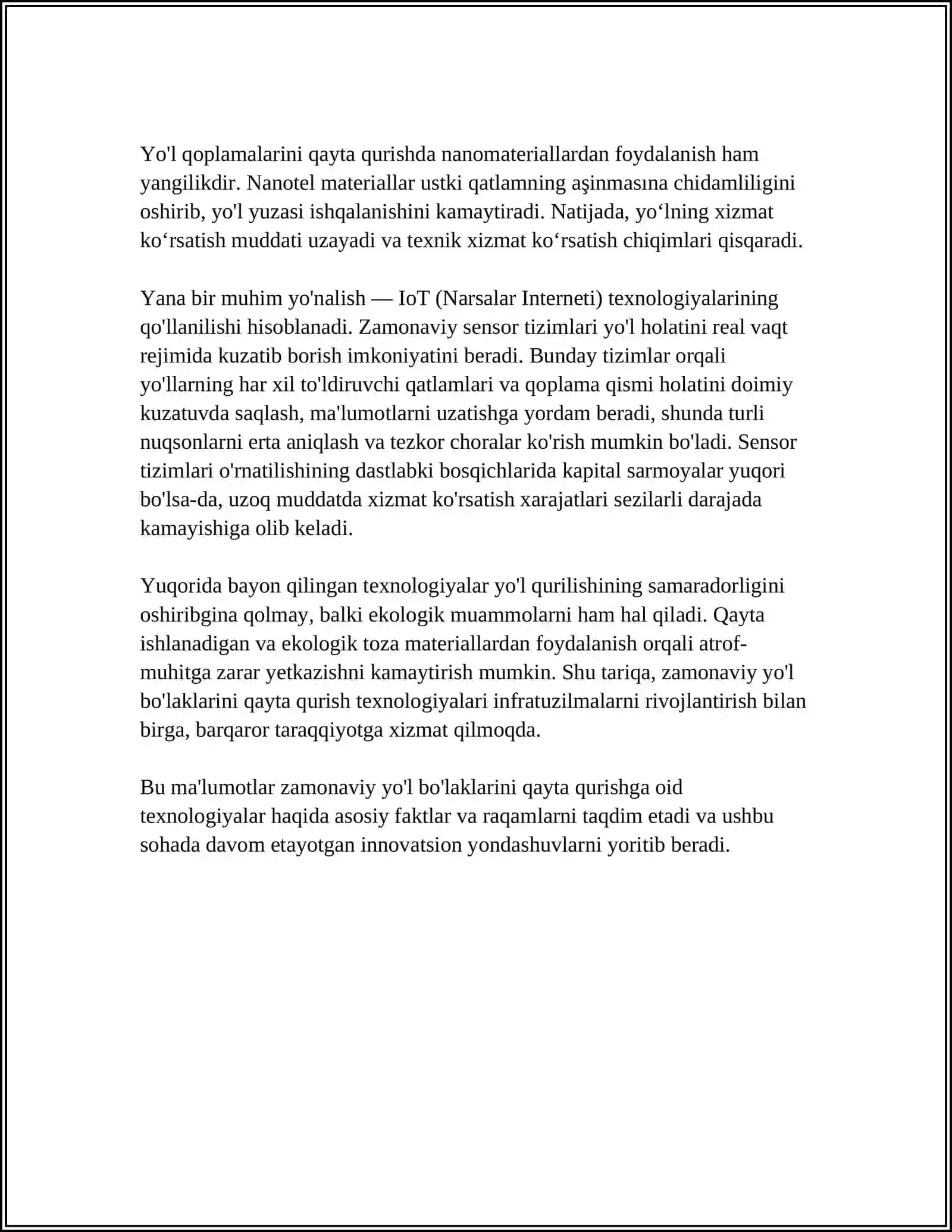 Yo'l bo'laklarini qayta qurish texnologiyalari 4