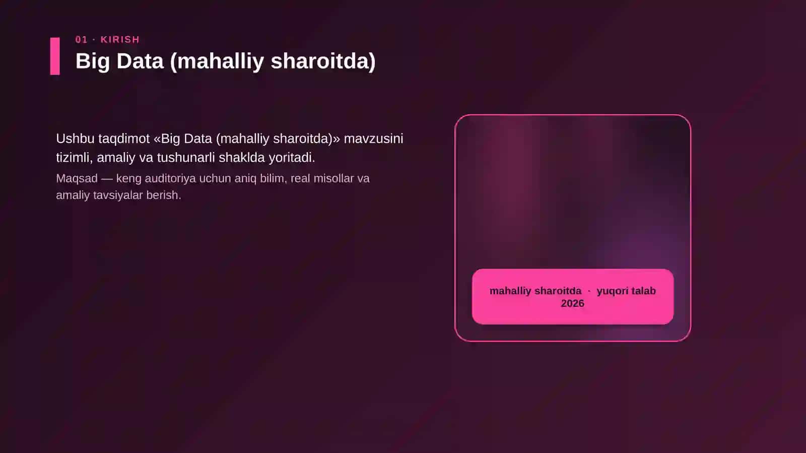 Big Data (mahalliy sharoitda) 4