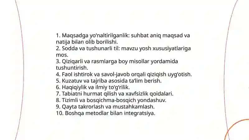 Tabiat bilan tanishtirishni og'zaki metodi. Suhbat 4