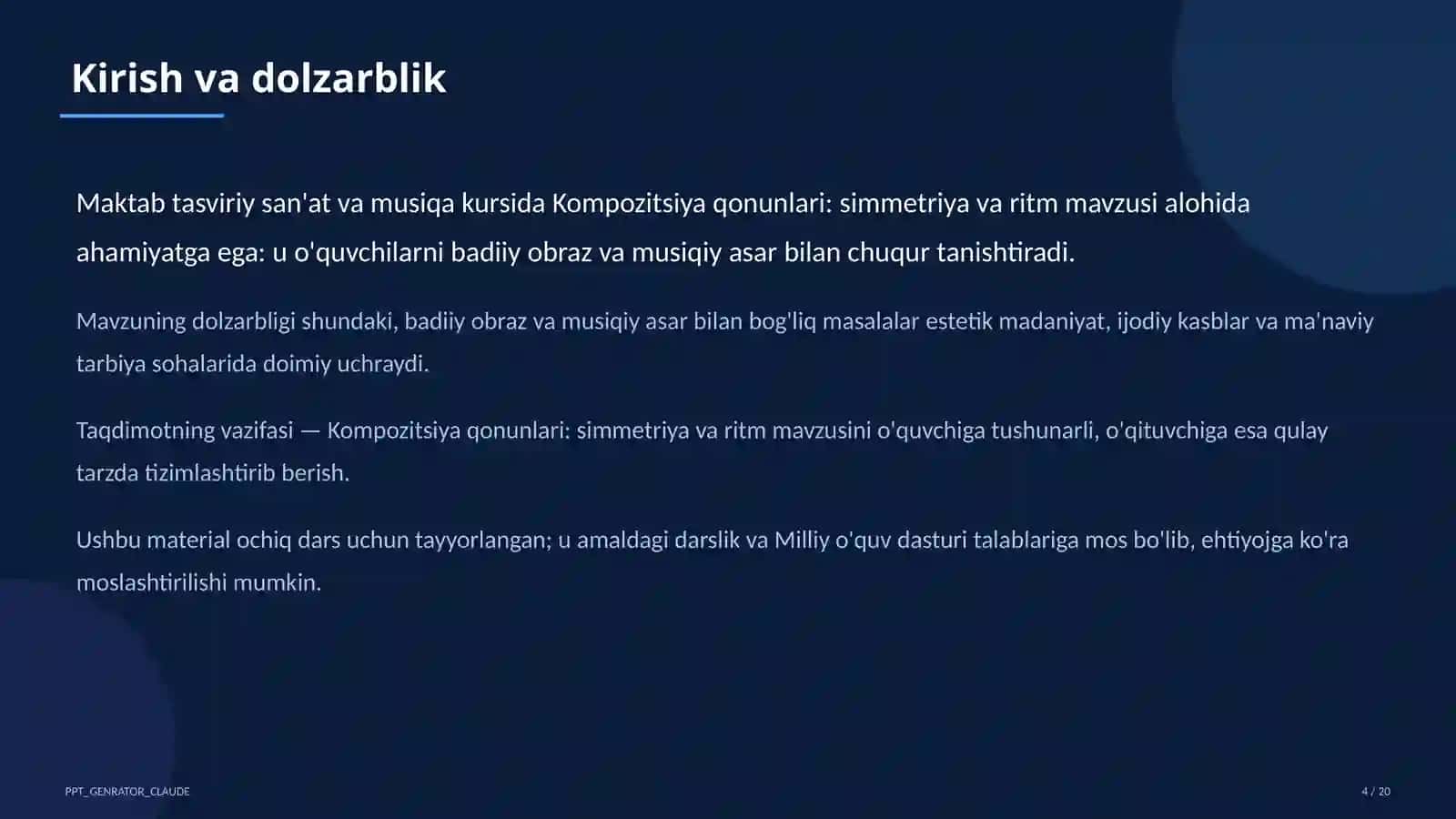 Kompozitsiya qonunlari: simmetriya va ritm (7-sinf) 4