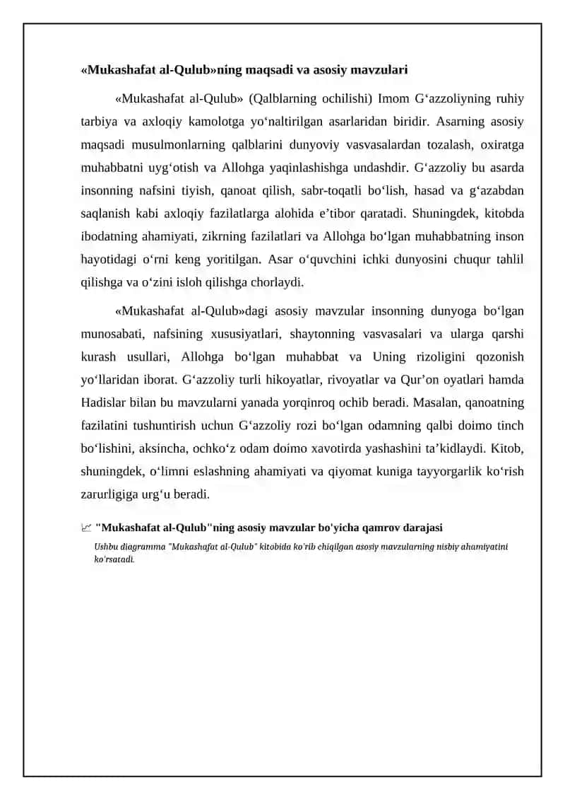 Abu Homid Gʻazzoliyning “Mukoshafatul qulub” asari haqida 4